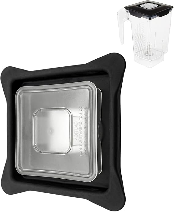 Blender Lid Replacement for Blendtec Commercial Blendtec Blender WildSide& FourSide Jars, Soft Vent Gripper Mix-in with Square Clear Plug
