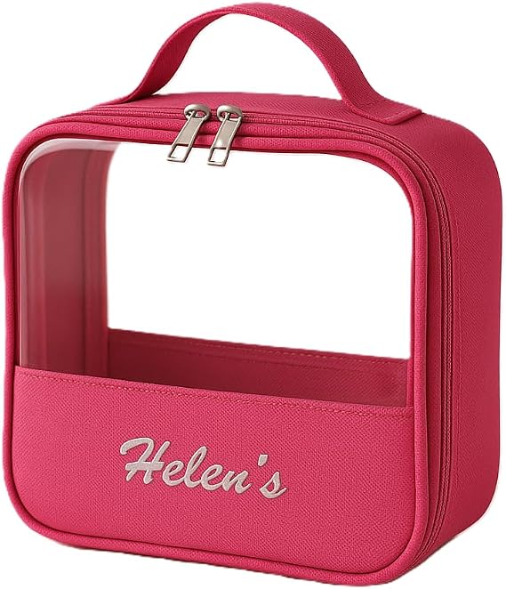 PVC Transparent Travel Makeup Cosmetic Bag (Pink)