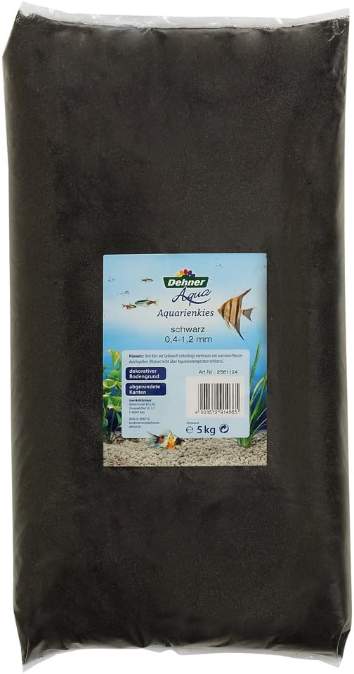 Dehner Aquarium Sand for Aquariums, Fine Gravel for Aquariums, Black Sand