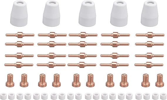 Plasma Cutting Consumables Kit, 65Pcs Set, Durable and High Temperature, for Stahlwerk CT312, CUT50, ACDC TIG200 Plasma Cutters