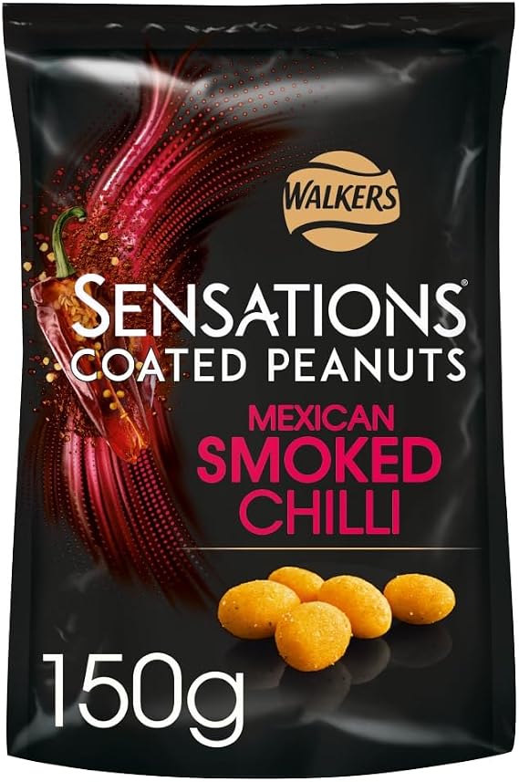 Walkers Sensations Smoked Chilli Coated Sharing Peanuts 150g