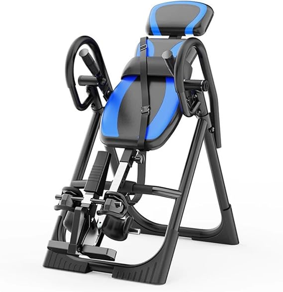 Professional Inversion Bench Gravity with Headrest Inversion Machine Robust 4 Corners Inversion Total Blue/Black