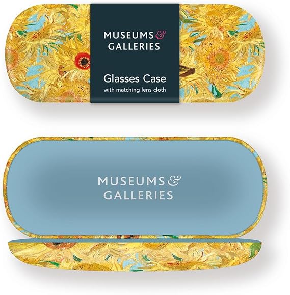 Museums & Galleries Hard Shell Glasses Case - Van Gogh Sunflowers Design - Luxury Reading Accessory