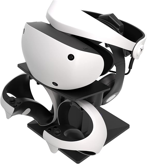 Digicharge VR Headset Stand for PSVR 2 PS VR2 Sony Playstation VR2 /Meta Quest 2/Quest 1/Rift S/Valve Index/HP Reverb G2/PICO 4 VR Display Mount Station for Headset and Touch Controllers