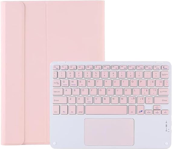 Microcase Apple iPad Pro 11 2024 M4 5. Nesil 11 inch Tablet ile uyumlu Bluetooth Touchpad Klavye + Standlı Kılıf - BKK5 Pembe
