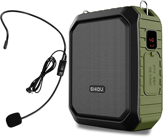 Bluetooth 5.0 Voice Amplifier Wired Microphone Headset, Portable Pa System with 12 Hours Playtime for Teachers Classroom ect, 18W 4400mAh Water-Resistant Voice Amplifier Speaker for Outdoor/Indoor