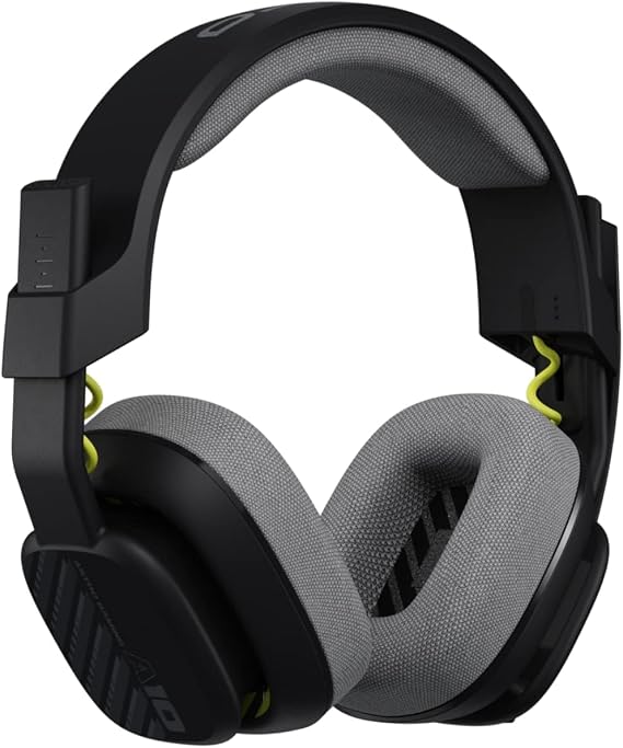 Logitech ASTRO A10 oyun kulaklığı, Gen 2 kablolu kulaklık, kulak üstü oyun kulaklığı, hafif ve sağlam, kolay açılır kapanır mikrofon, 32 mm sürücü, PS5, PS4, Nintendo Switch, PC için, siyah