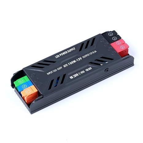 LED Driver, 100W Transformer Compact Ultra-Thin CV Power Supply for LED Strip Light Cabinet Shed Bulbs Light (100, Kilowatt Hours, 12V LED Driver-100W)