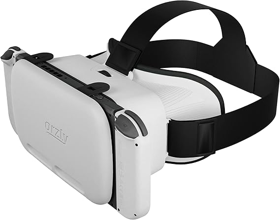 Orzly VR Headset designed for Nintendo Switch & Switch oled console with adjustable Lens for a virtual reality gaming experience and for Labo VR - White - Gift boxed Edition