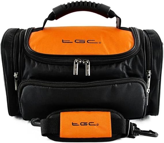 TGC ® Large Camera Case for Fujifilm Instax Mini 8, Mini 90 Plus Accessories (Hot Orange & Black)