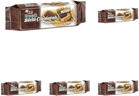 Eti Burçak Milk Chocolate Biscuit 114 g 5 pack