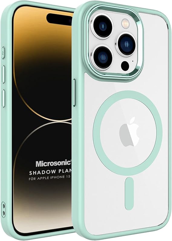 Microsonic Kılıf Apple iPhone 15 Pro için Magsafe Shadow Planet Açık Yeşil [iPhone 15 Pro ile Uyumlu Kılıf - Açık Yeşil]