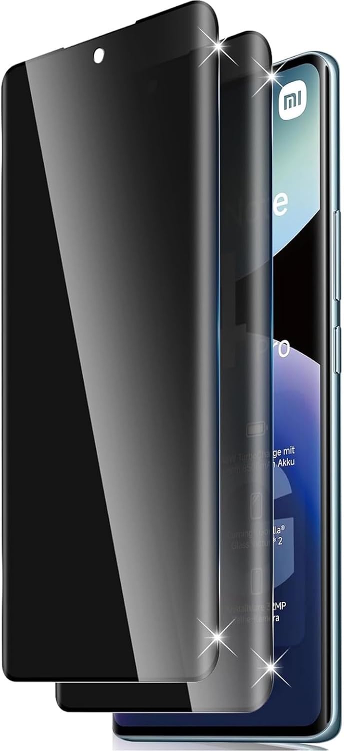 m.tk moveteck Xiaomi Redmi Note 14 Pro 4G ile Uyumlu Ekran Koruyucu, Hayalet Cam, Tam Kaplar, Oval, Temperli Nano Privacy
