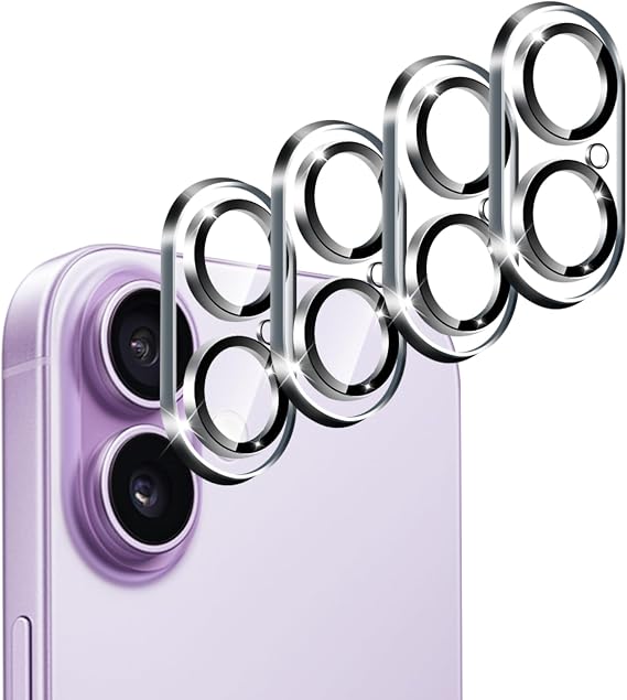 ivoler Camera Lens Protector for iPhone 17/ iPhone 16 Plus/iPhone 16-4 pack HD Clear Anti-Scratch Lens Tempered Glass