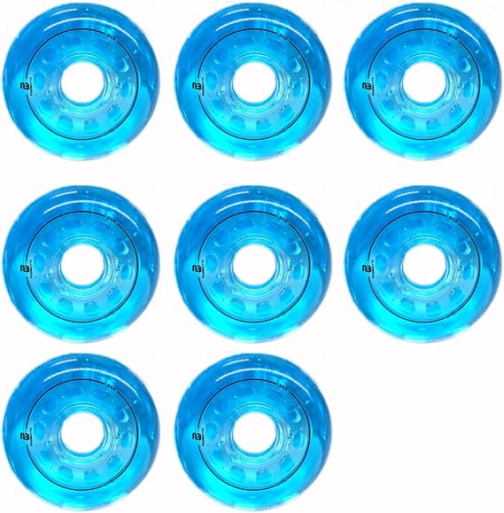 83A PU Abrasion Resistant Inline Skate Wheels 8 Pack Inline Roller Skates Shoes Roller Ice Hockey Size 70mm 68mm 64mm Blue, 64mm