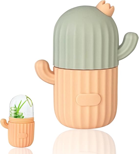 Ice Roller Face, Ice Face Roller, Reusable, Cooling Silicone Ice Cube Roller, Durable Ice Shape Contour, Whitening Face Roller, Ice Cube Face Massager for Skin Care (1 C)