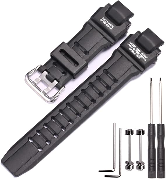 Rubber Strap Compatible with Casio GW-4000 GA-1000 GW-A1000 Watch Replacement Resin Band Men' Sports Waterproof Black Bracelet