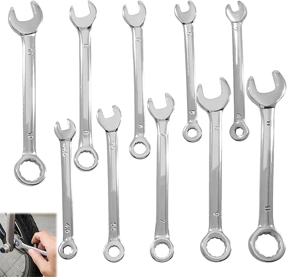 10 PCS Spanner Sets, 4-11 MM Metric Spanner Set Small Spanner Small Combination Wrench Ratchet Spannerr Set Spanner-Set, Spannerr Repair Tools for Home Appliance Furniture Bike Car Repairs