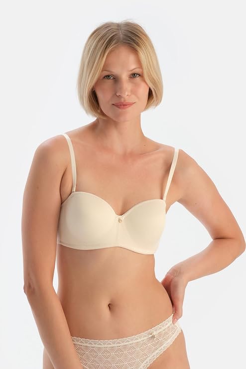 Dagi 1078Kc Plumeria Straplez Yarı Dolgulu Sütyen Örme Kahverengi