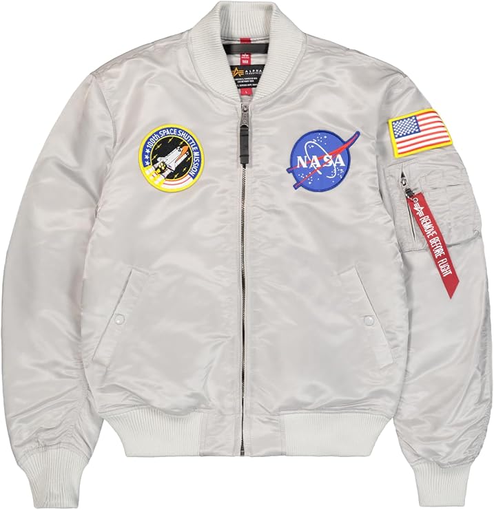 Alpha Industries Herren Alpha Industries Ma-1 Vf Nasa Bomberjacke für Herren Bomberjacke (1er Pack)