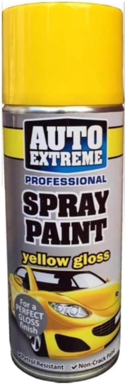 SDMAX All Purpose Yellow Gloss Spray Paint, Gloss Finish, Suitable for Wood, Metal, Plastic, Glass Surface, Easy and Quick Spraying, for Interior and Exterior Usage, 400ML (1 Pcs)