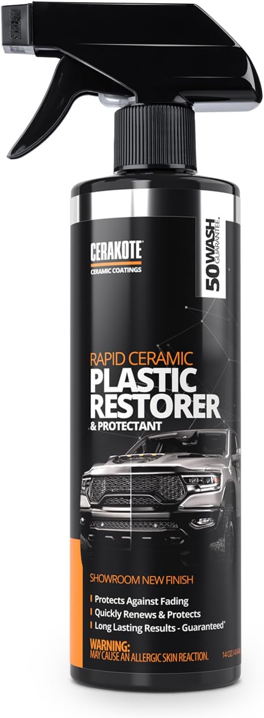 Cerakote ラピッドセラミックプラスチック修復剤と保護剤 - 新しいトリムを保護します - 色あせたプラスチックを修復 - 素早く簡単に塗る - べたつかない仕上げ - 車やトラック用のセラミックスプレーコーティング