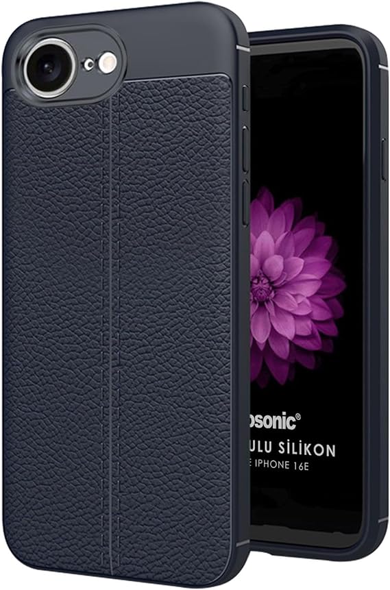 Microsonic Apple iPhone 17e için Kılıf Deri Dokulu Silikon Lacivert [iPhone 17e ile Uyumlu Kılıf - Lacivert]