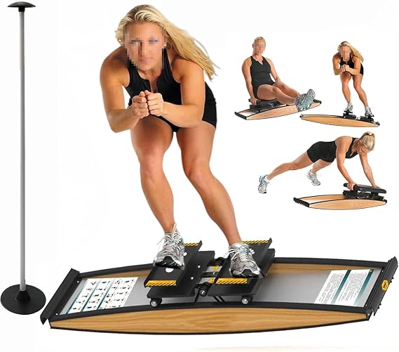 Ski Exercise Machine For Home, Ski Trainer with Ski Poles, Adjustable Resistance 0-100KG, Snowboard Trainer, Max Load 150Kg, Improves Coordination, Balance And Endurance