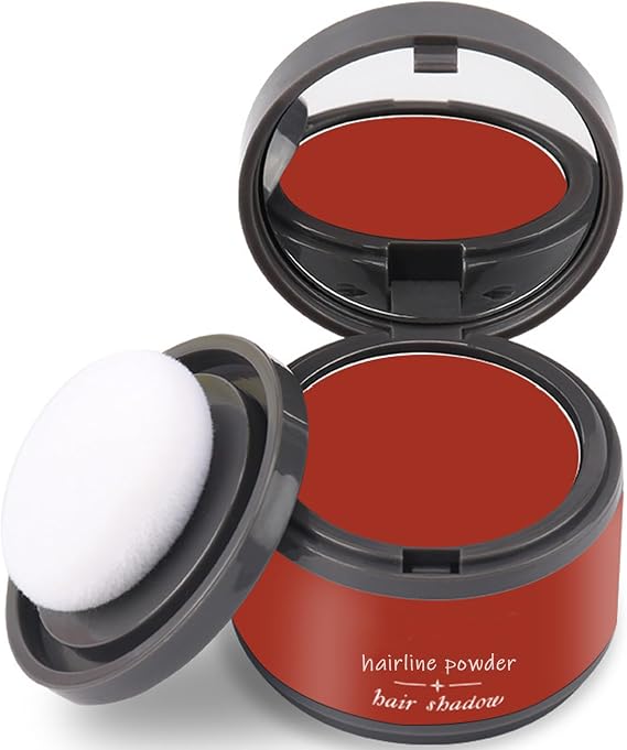 DMQ Hairline Shadow Powder,Lightweight Hairline Powder,Red Hairline Contouring Shadow Powder,Waterproof Instant Hairline Powder,Quick Cover Root Touch Up,Thinning Hair Hair Root Dye For Men & Women