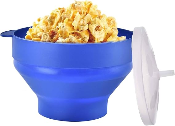 Popcorn Maker Microwave Bowl Silicone Maker Bowl, Lid, Reusable