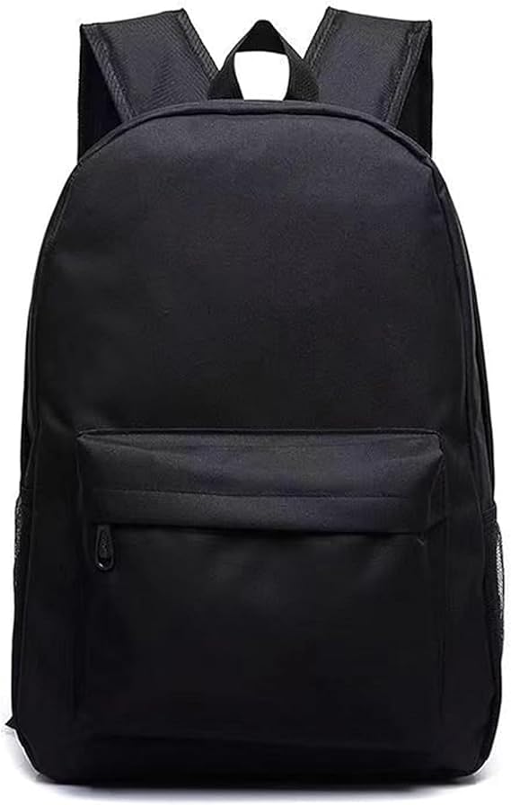 Black Backpack for School, Lightweight Daypack & Rucksack for Men, Women & Teenage Boys, Basic Book Bag for Students - Perfect for Travel, Work and Daily Use