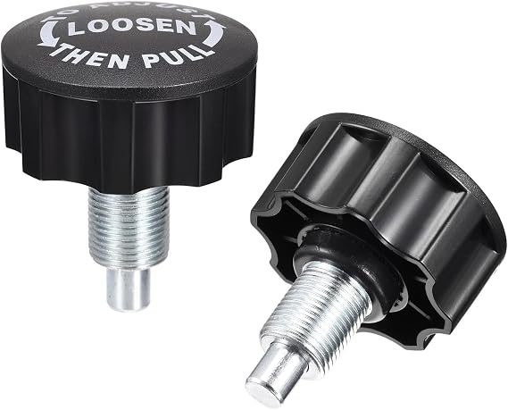 sourcing map M18 Pull Pin Spring Knob Replacement Parts for Home Fitness Height Adjustment Screws Equipment Black 2pcs