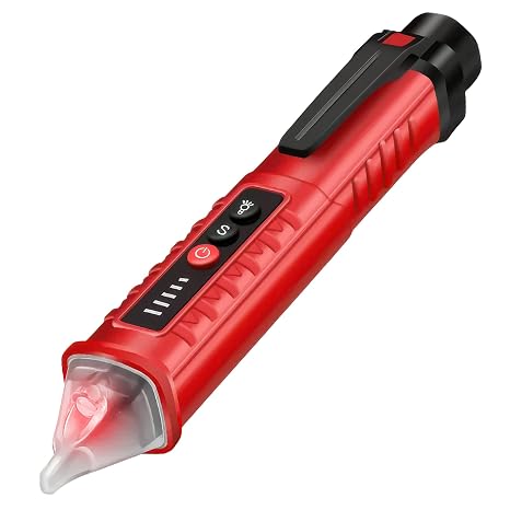 Voltage Tester, Adjustable Sensitivity NCV Volt Stick, Non Contact 12V-1000V Circuit, Power Cable and Electrical Tester Pen, Breakpoint Finder, AC Voltage Detector Flashlight, Live/Null Checker