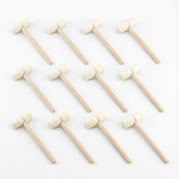 12 Pack Mini Hammer, Wooden Mallet,14.6CM
