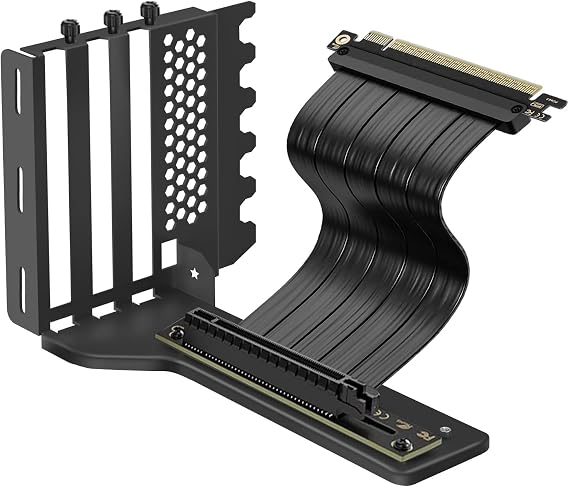 GPUサポートブラケット 200mm PCIe 4.0ライザーケーブル付き GPU垂直マウント用 ブラック