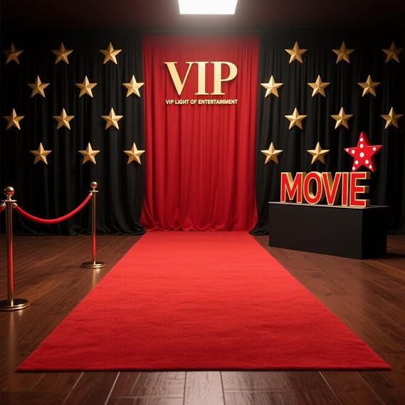 No wrinkles Thick 3x10Ft Red Carpet Runner for Party, Non-Slip TPR Backing Aisle Runway Rug Felt for Indoor&Outdoor,Occasions,Graduation,Birthdays & Special Events Decorations,Long Term use