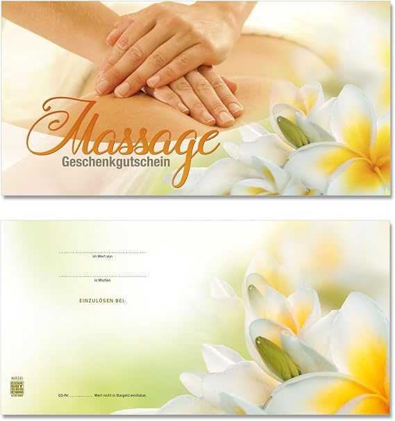 25 Vouchers Blank to Fill Yourself For Massage Massage Institute Massage Treatments