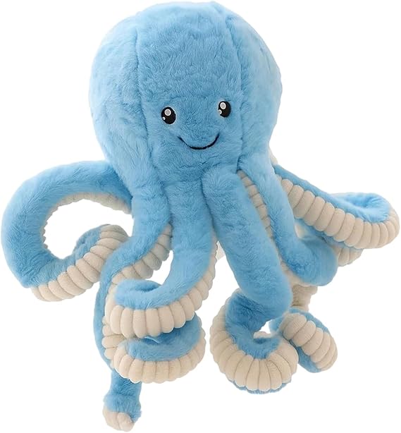 Octopus Plush Ornament, 22cm Cuddly Dual-Sided Octopus Plush Accent, Soft Plush Companion, Brown Octopus Plush Decor for Family & Adults Gifting