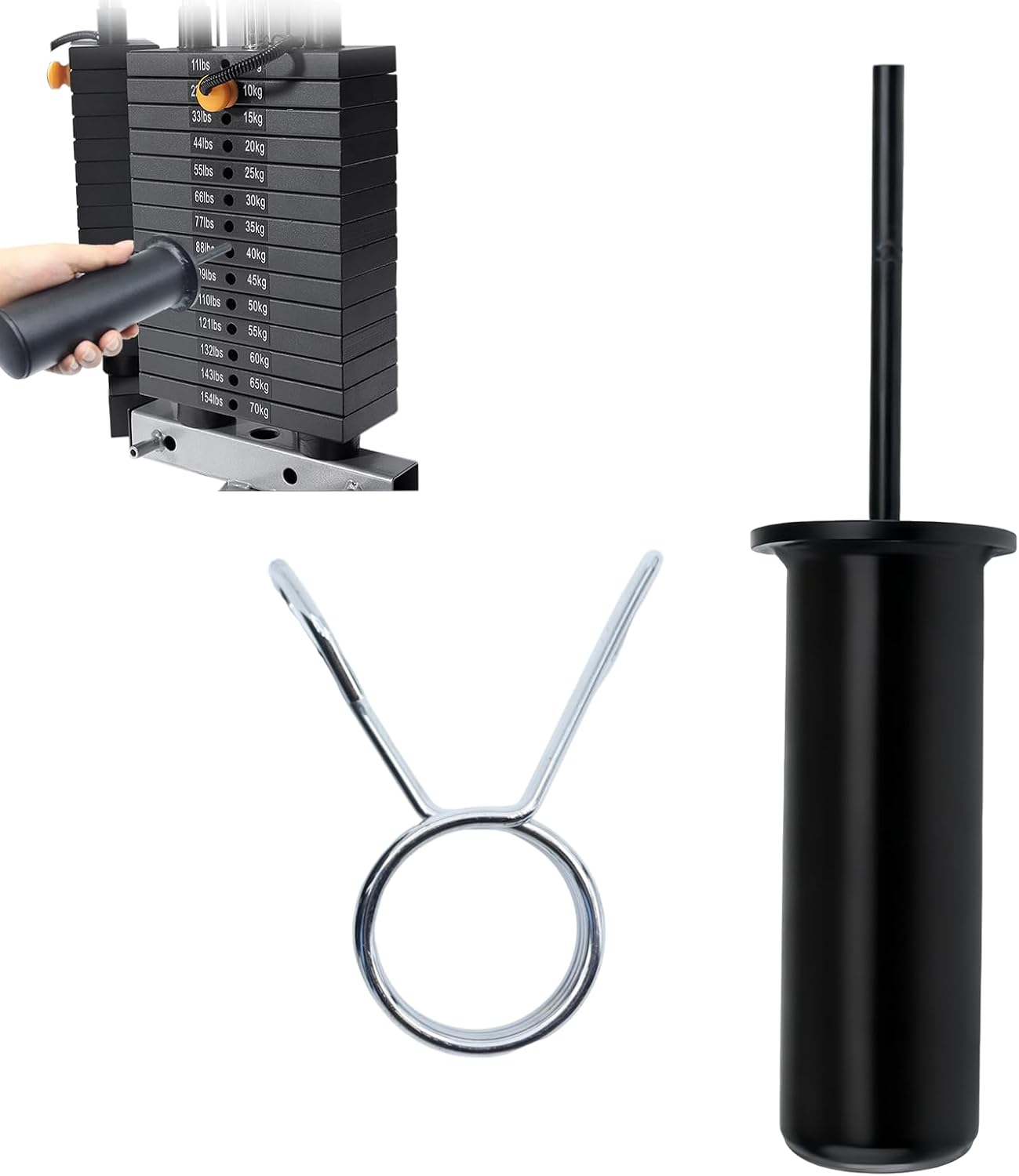 Weight Stack Pin And Spring Collar Weight Stack Extender Pin Commercial And Home Gym Accessories For Cable Tower And Functional Trainer Machin