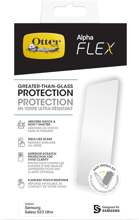 OtterBox Alpha Flex Screen Protector for Samsung Galaxy S23 Ultra