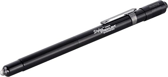 Streamlight 65022 Stylus 3-AAAA LED Pen Light, Black with Ice Blue Beam, 6-1/4-Inch