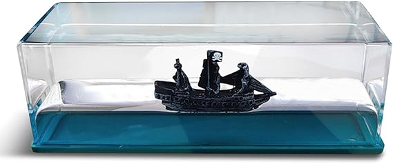 Black Pearl Ship In A Bottle, Cruise Ship Fluid Drift Bottle, Unsinkable Boat In A Box, Pirate Ship Model Toy, Fluid Liquid Drift Bottle Living Room Decoration Acrylic Floating Boat Home Decor