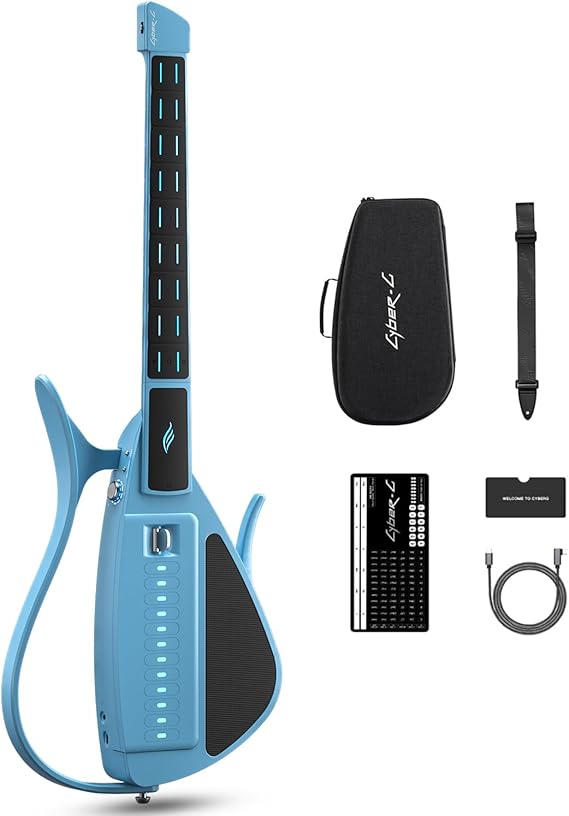 Enya CYBER-G Smart Guitar Innovative Stringless - Portable Travel Guitar & Silent Electric Guitar with LED Buttons Drum & Bass Hundreds of Instrument Sounds Built-in Speaker for Quick Learning