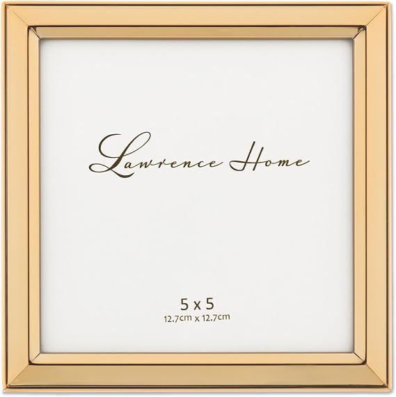 Lawrence Frames 5x5 Gold Metal Classic Bevel Picture Frame