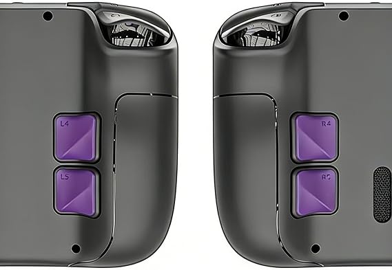 Bamily 4pcs Back Button Enhancement Set for Steam Deck, Ergonomic Anti-Slip Soft Rubber Galactic Purple Protection Pads, Compatible with LCD/OLED Models for Gaming