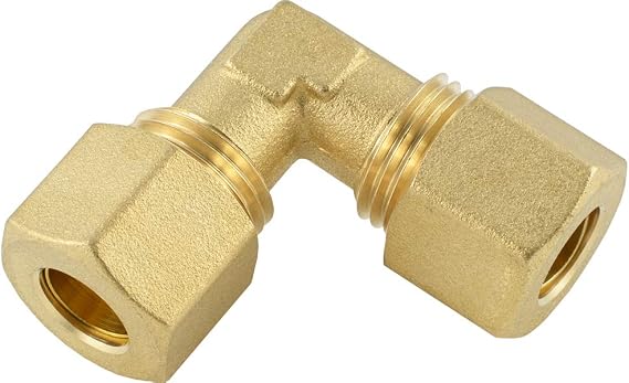 Fittingteile - Angle Compression Fitting Brass Pipe Connector (for Pipe Diameter Outer: 12 mm)