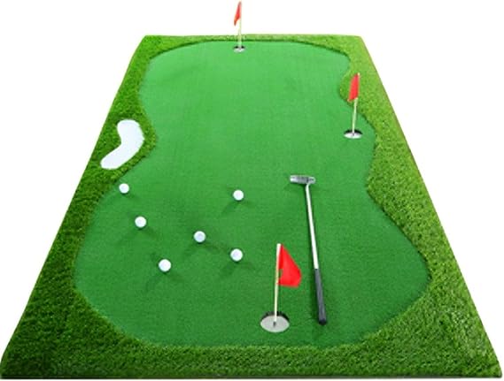 Perfect Golf Simulator Mat, Premium Large Putting Green Turf Indoor/Outdoor, Professional Golf Practice Equipment for Home Office, Includes 1 Pro Putter & Training Blanket
