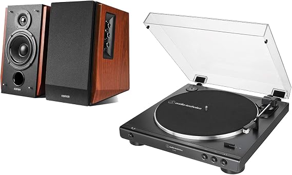 Edifier R1700BT Active Bookshelf Speakers 2.0, Bluetooth v5.1, Dual RCA Inputs, 66W RMS, 60Hz–20kHz, 4" Woofers & 0.75" Tweeters, DSP & DRC, with Remote, Wood Enclosure, Oak