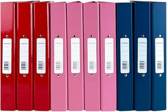 A4 Glossy 2-Ring Binder Files School Work Office 40mm Spine File Organiser