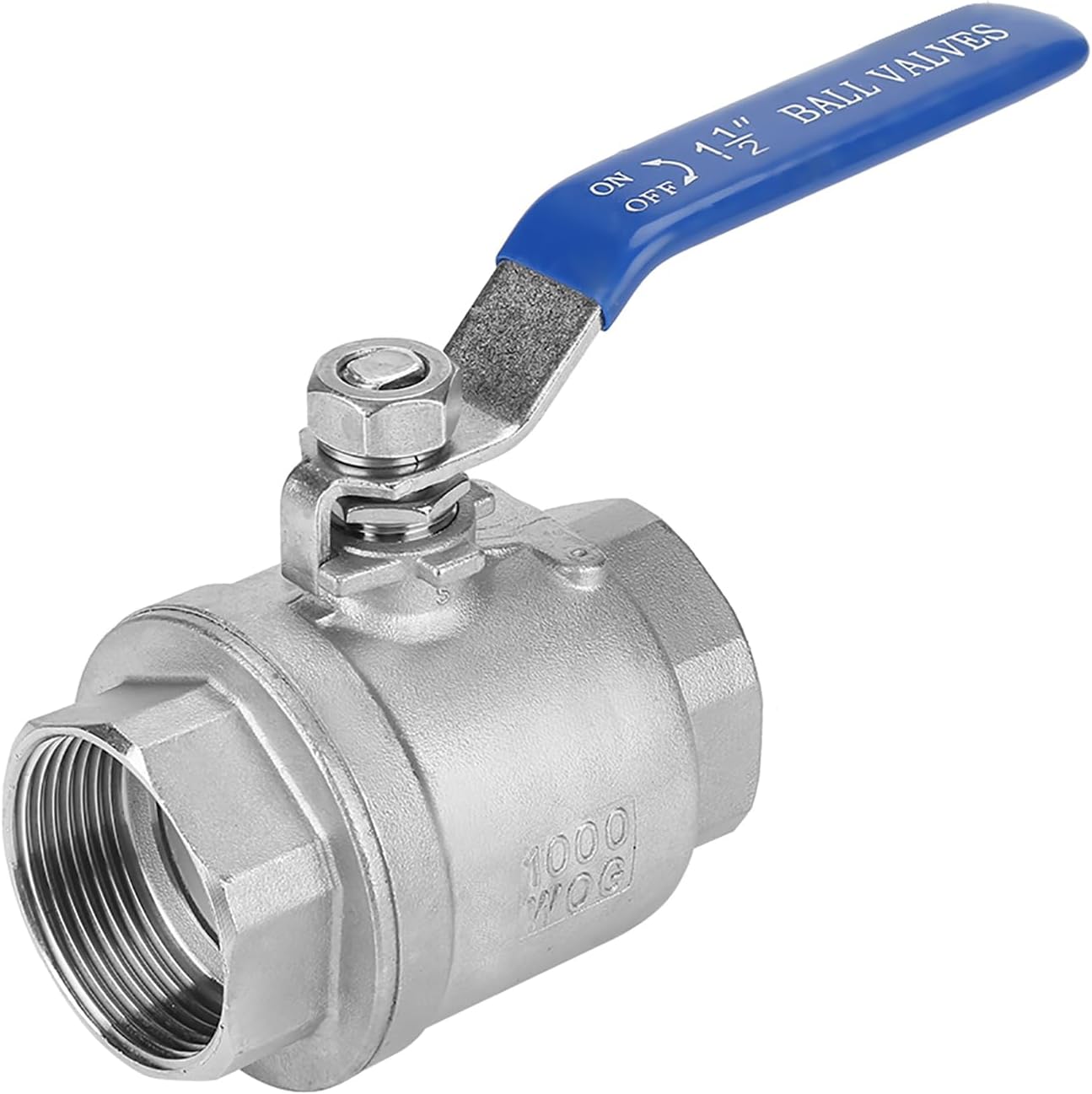 High-Performance 304 Stainless Steel Two Piece Full Port Female Thread Ball Valve 1 12 Inch DN40 1000 WOG for Efficient Control